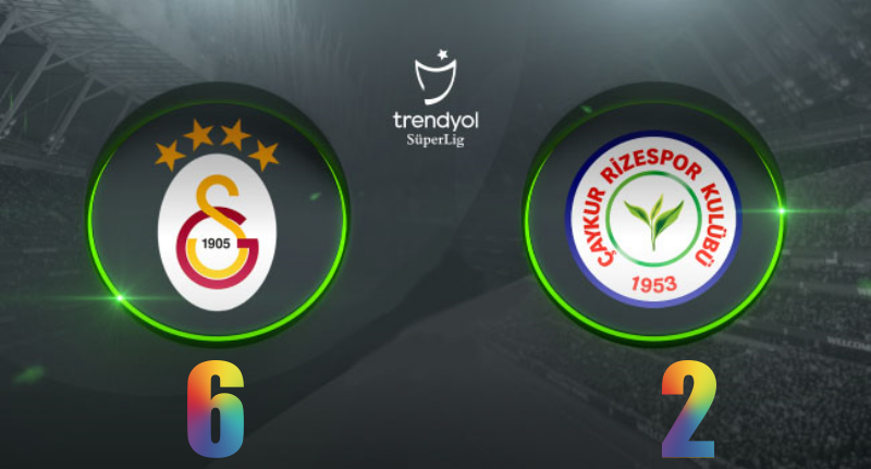 ÇAYKUR RİZESPOR' DA ZİG ZAG DEVAM EDİYOR: GALATASARAY:6 - 2:ÇAYKUR RİZESPOR