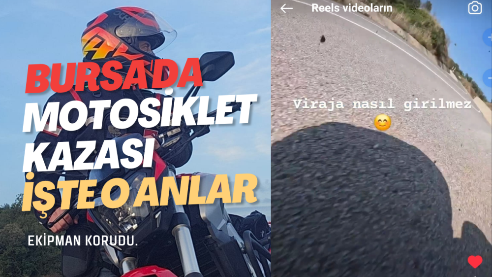 VİRAJI ALAMAYAN MOTOSİKLET SÜRÜCÜSÜ KAZA YAPTI