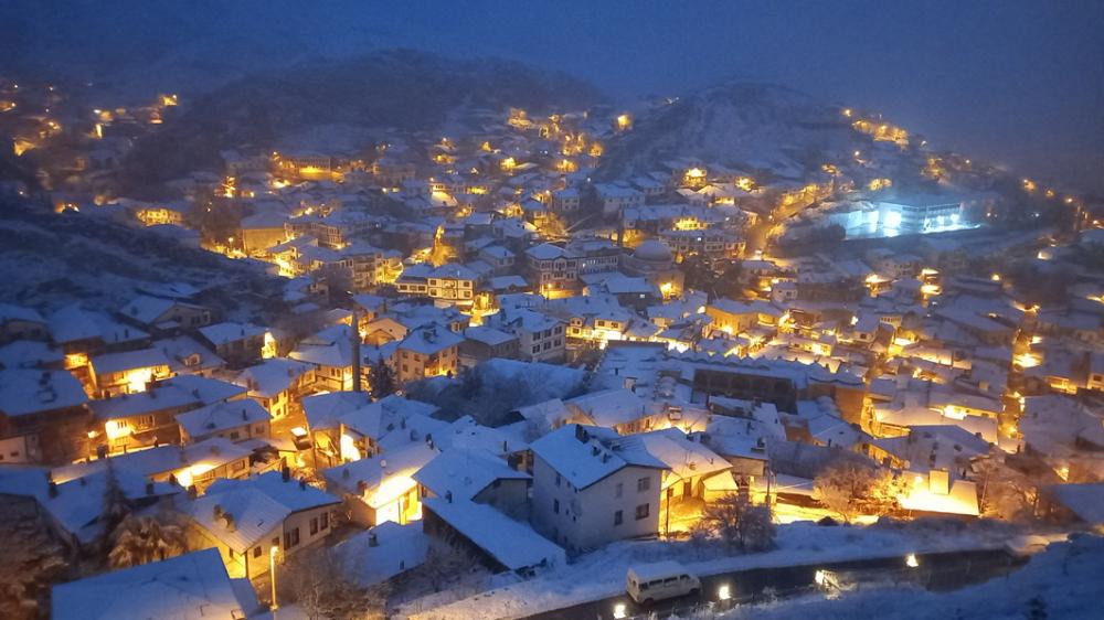 Başkentin Beypazarı İlçesinde Kar güzelliği