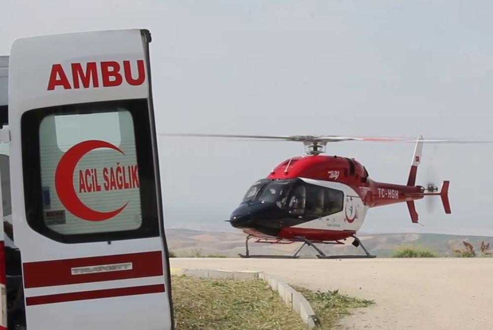 HAVA AMBULANSI 88 YAŞINDAKİ EMAY GEÇİREN HASTA İÇİN HAVALANDI