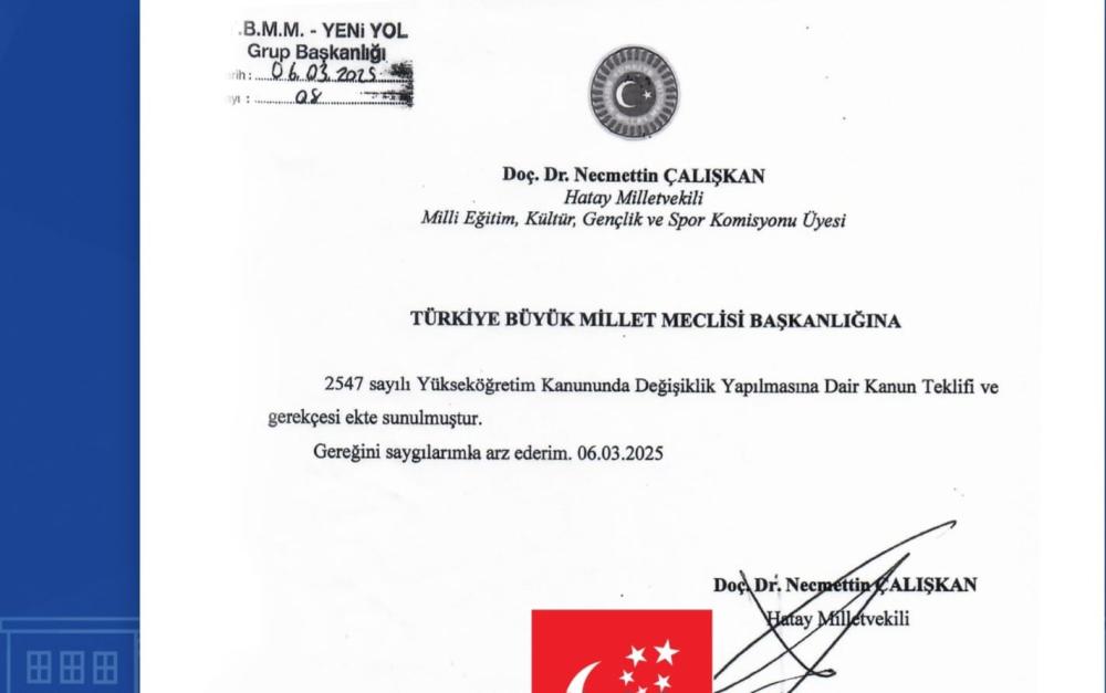 Milletvekili Necmettin Çalışkan’dan TBMM’ye 